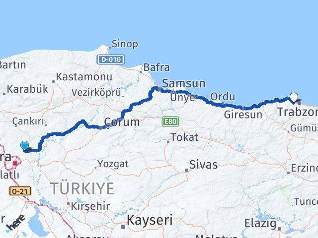 Ankara Akyurt Akçaabat Trabzon Arası Kaç Saat? Yol Haritası, Yakıt, Rota ve Mesafe Hesaplama Ankara Akyurt Akçaabat Trabzon Arası Kaç Km? Kaç Saat? Yol Haritası