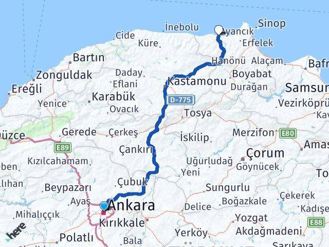 Ankara Altındağ Ayancık Sinop Arası Kaç Saat? Yol Haritası, Yakıt, Rota ve Mesafe Hesaplama Ankara Altındağ Ayancık Sinop Arası Kaç Km? Kaç Saat? Yol Haritası