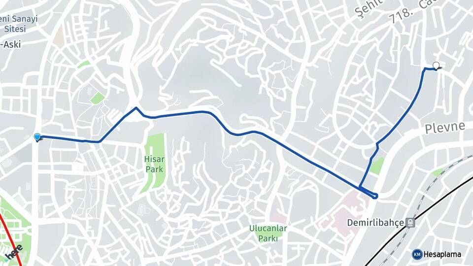 Ankara Altındağ Gültepe Altındağ Arası Kaç Km - Yol Haritası