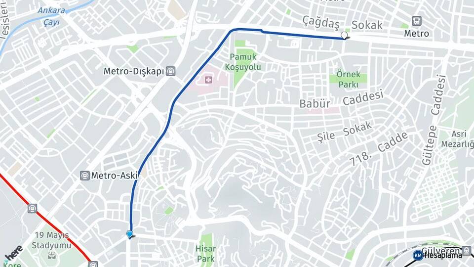 Ankara Altındağ Örnek Altındağ Arası Kaç Km - Yol Haritası