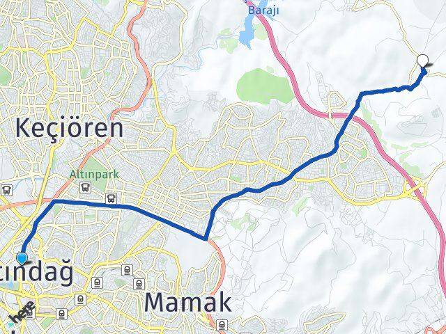 Ankara Altındağ Tatlar Altındağ Arası Kaç Km - Yol Haritası