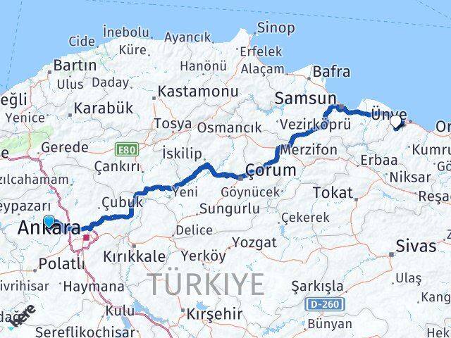 Ankara Ayaş İkizce Ordu Arası Kaç Saat? Yol Haritası, Yakıt, Rota ve Mesafe Hesaplama Ankara Ayaş İkizce Ordu Arası Kaç Km? Kaç Saat? Yol Haritası