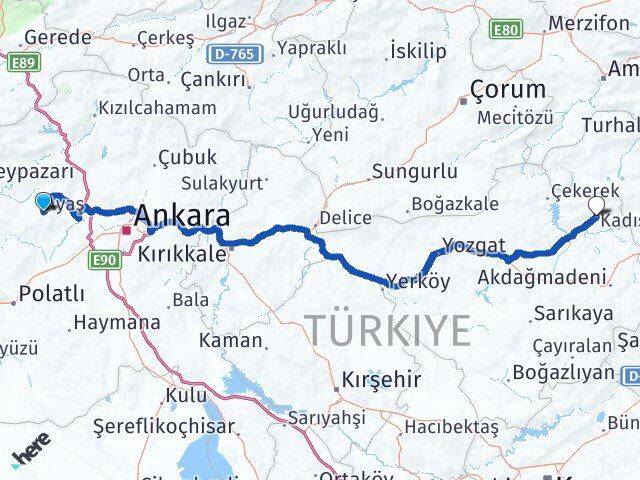 Ankara Ayaş Kadışehri Yozgat Arası Kaç Saat? Yol Haritası, Yakıt, Rota ve Mesafe Hesaplama Ankara Ayaş Kadışehri Yozgat Arası Kaç Km? Kaç Saat? Yol Haritası