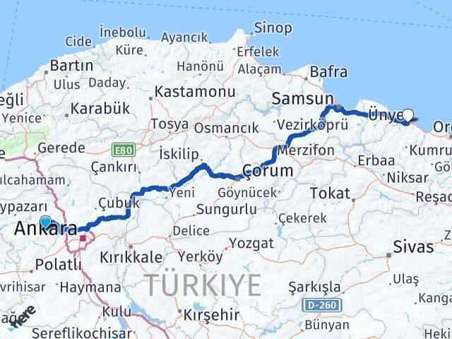 Ankara Ayaş Ünye Ordu Arası Kaç Saat? Yol Haritası, Yakıt, Rota ve Mesafe Hesaplama Ankara Ayaş Ünye Ordu Arası Kaç Km? Kaç Saat? Yol Haritası