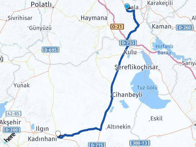 Ankara Bala Kadınhanı Konya Arası Kaç Saat? Yol Haritası, Yakıt, Rota ve Mesafe Hesaplama Ankara Bala Kadınhanı Konya Arası Kaç Km? Kaç Saat? Yol Haritası