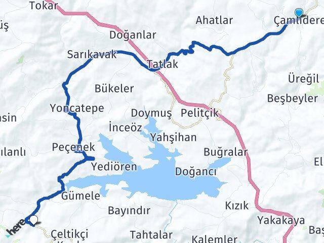 Ankara Çamlıdere Akkaya Çamlıdere Arası Kaç Km - Yol Haritası
