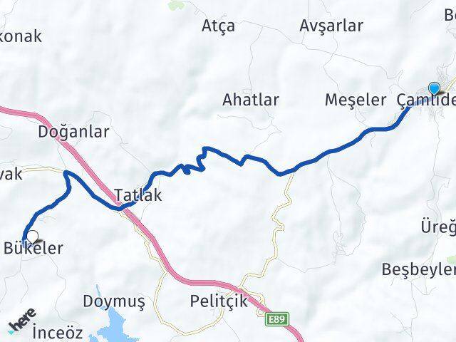 Ankara Çamlıdere Bükeler Çamlıdere Arası Kaç Km - Yol Haritası