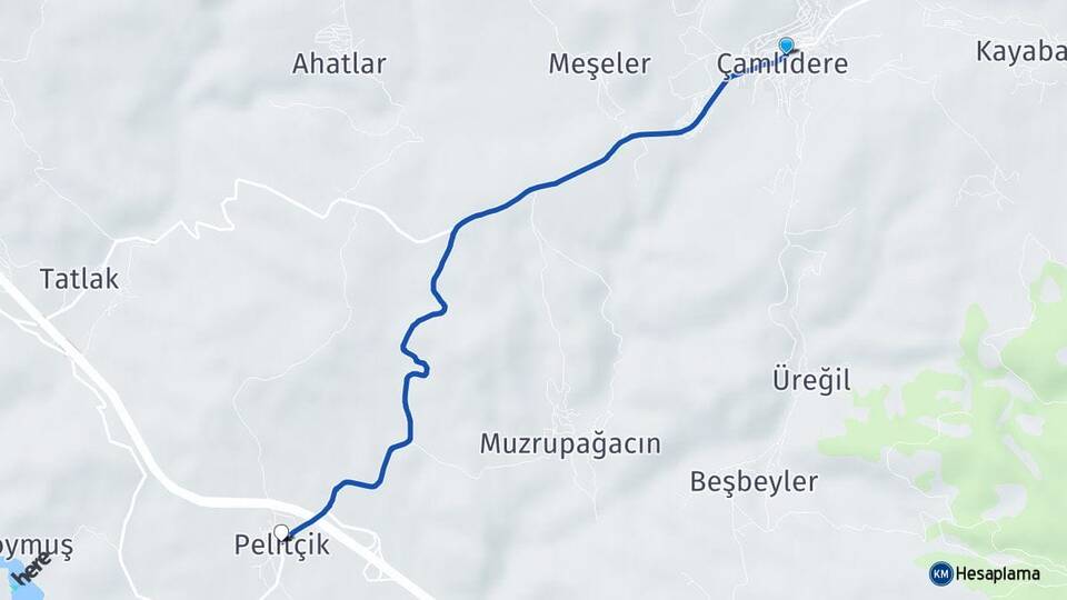 Ankara Çamlıdere Pelitçik Çamlıdere Arası Kaç Km - Yol Haritası