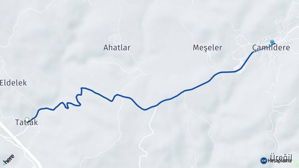 Ankara Çamlıdere Tatlak Çamlıdere Arası Kaç Km - Yol Haritası