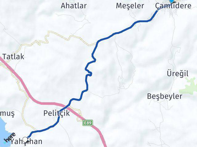 Ankara Çamlıdere Yahşihan Çamlıdere Arası Kaç Km - Yol Haritası