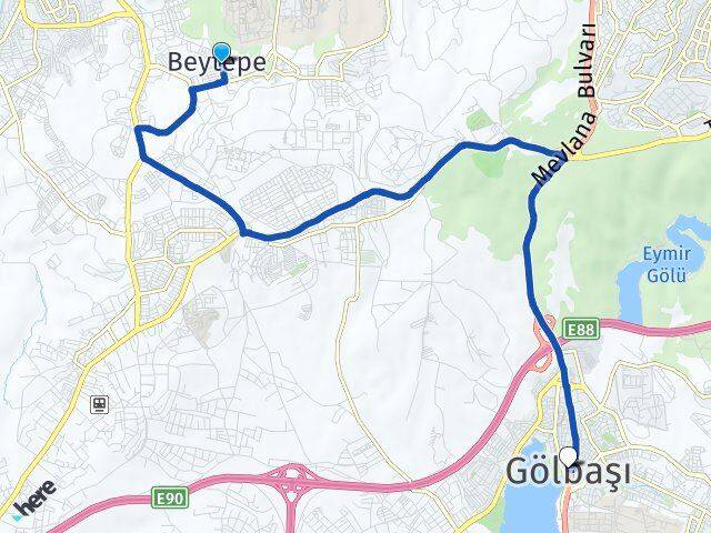 Ankara Çankaya Beytepe Gölbaşı Arası Kaç Km - Yol Haritası