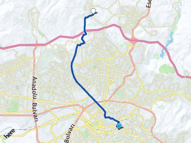 Ankara Çankaya Cebeci Keçiören Arası Kaç Km - Yol Haritası