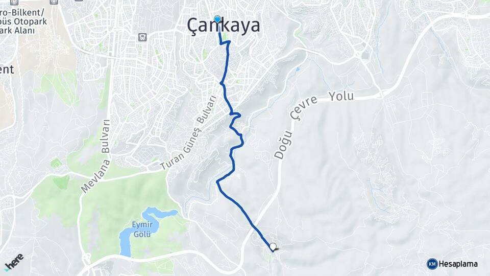 Ankara Çankaya Karataş Çankaya Arası Kaç Km - Yol Haritası
