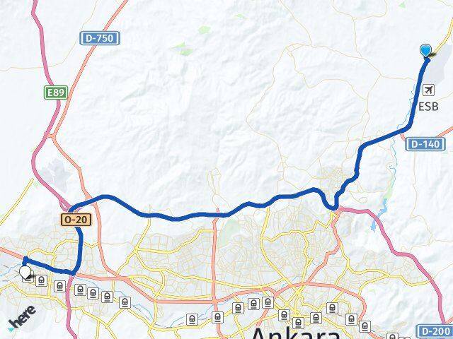 Ankara Çubuk Esenboğa Sincan Arası Kaç Km - Yol Haritası