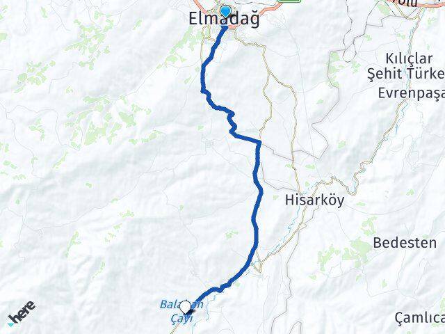 Ankara Elmadağ Deliler Elmadağ Arası Kaç Km - Yol Haritası