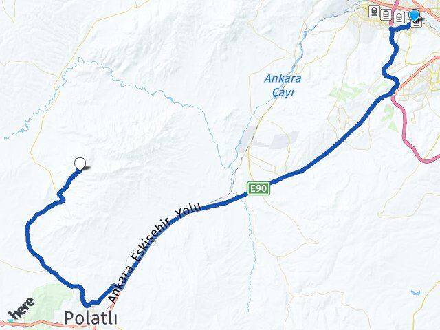 Ankara Etimesgut Avşar Polatlı Arası Kaç Km - Yol Haritası