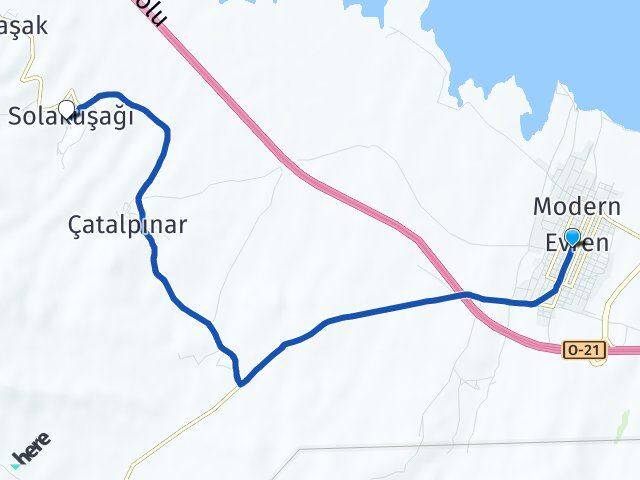Ankara Evren Solakuşağı Evren Arası Kaç Km - Yol Haritası