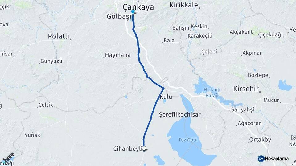 Gölbaşı Ankara Cihanbeyli Konya Arası Kaç Saat? Yol Haritası, Yakıt, Rota ve Mesafe Hesaplama Gölbaşı Ankara Cihanbeyli Konya Arası Kaç Km? Kaç Saat? Yol Haritası