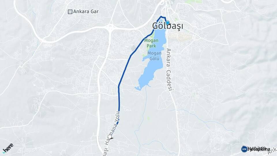 Ankara Gölbaşı Yavrucuk Gölbaşı Arası Kaç Km - Yol Haritası