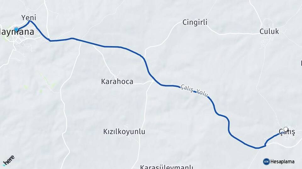 Ankara Haymana Çalış Haymana Arası Kaç Km - Yol Haritası