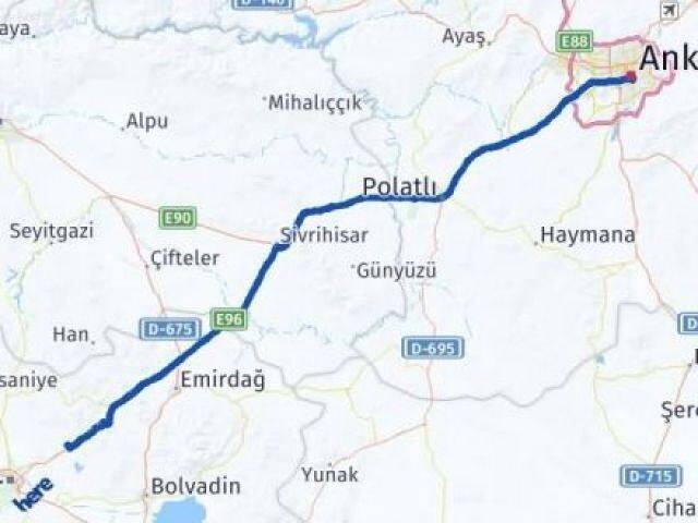 Ankara İscehisar Afyonkarahisar Arası Kaç Km - Yol Haritası