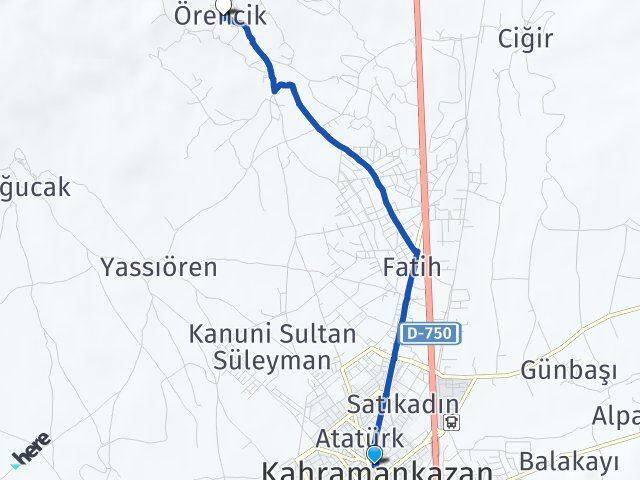 Ankara Kahramankazan Örencik Kahramankazan Arası Kaç Km - Yol Haritası