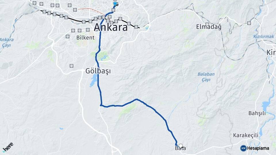 Ankara Keçiören Bala Arası Kaç Km - Yol Haritası