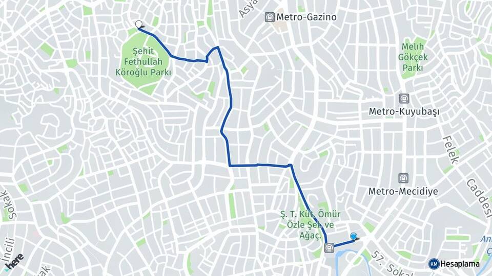 Ankara Keçiören Kuşcağız Keçiören Arası Kaç Km - Yol Haritası