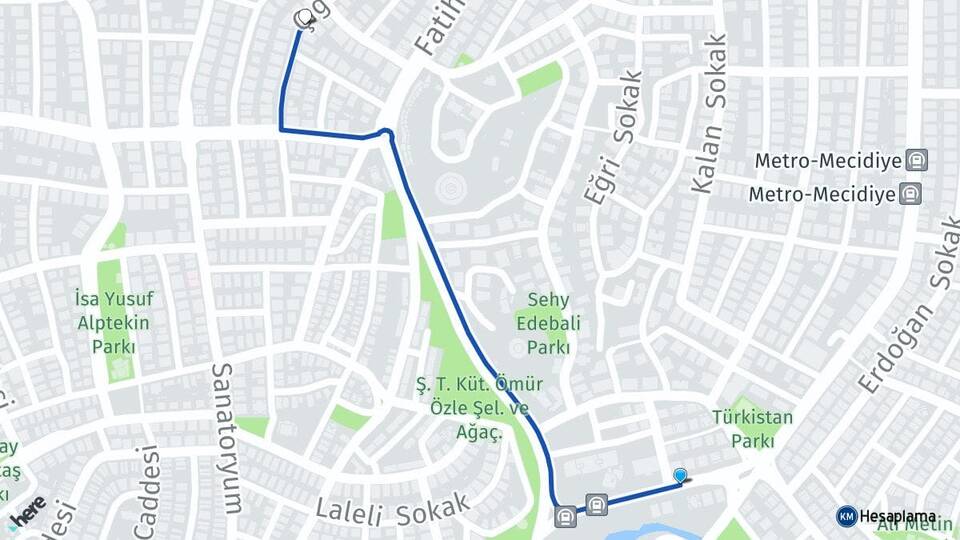 Ankara Keçiören Tepebaşı Keçiören Arası Kaç Km - Yol Haritası