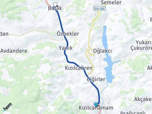 Ankara Kızılcahamam Bulak Kızılcahamam Arası Kaç Km - Yol Haritası