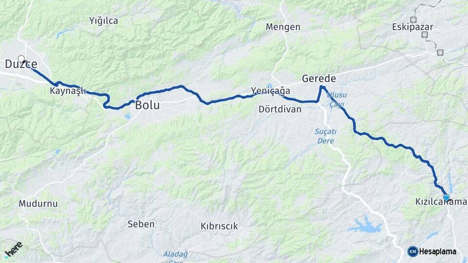 Ankara Kızılcahamam Düzce Arası Kaç Km - Yol Haritası