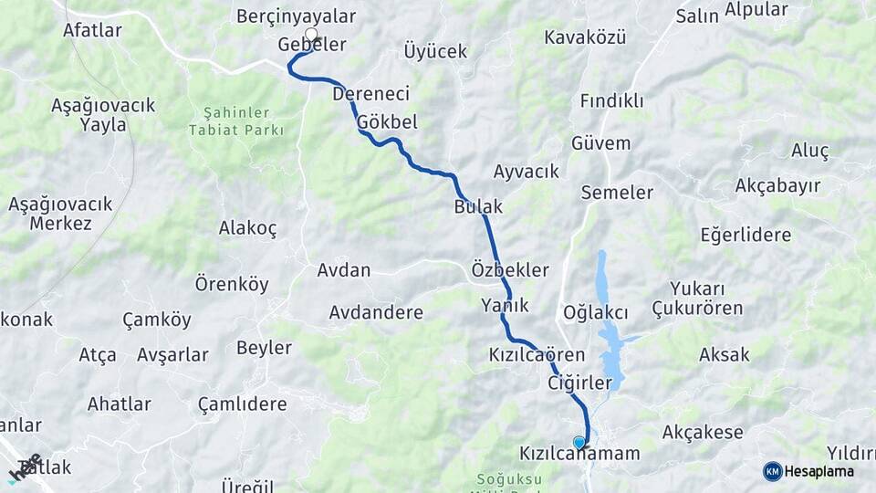 Ankara Kızılcahamam Gebeler Kızılcahamam Arası Kaç Km - Yol Haritası
