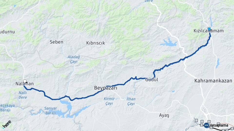 Ankara Kızılcahamam Nallıhan Arası Kaç Km - Yol Haritası