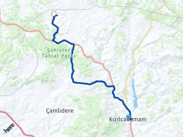 Ankara Kızılcahamam Şahinler Kızılcahamam Arası Kaç Km - Yol Haritası