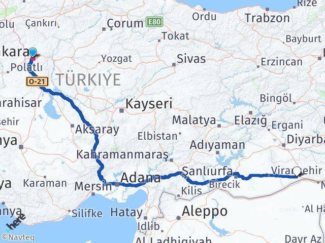 Ankara Kızıltepe Mardin Arası Kaç Km - Yol Haritası