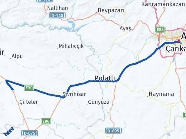 Ankara Mahmudiye Eskişehir Arası Kaç Km - Yol Haritası