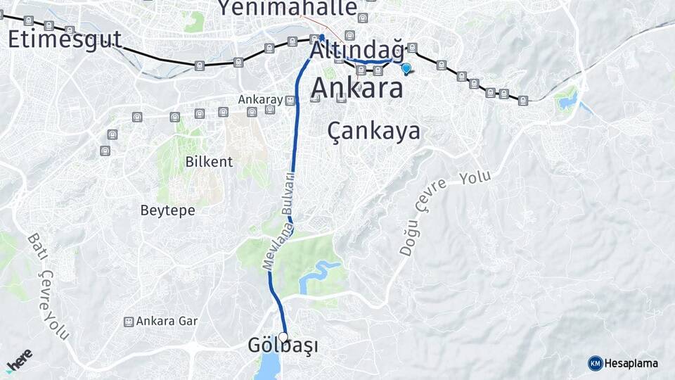 Ankara Mamak Abidinpaşa Gölbaşı Arası Kaç Km - Yol Haritası