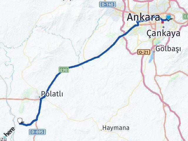 Ankara Mamak Abidinpaşa Polatlı Arası Kaç Km - Yol Haritası