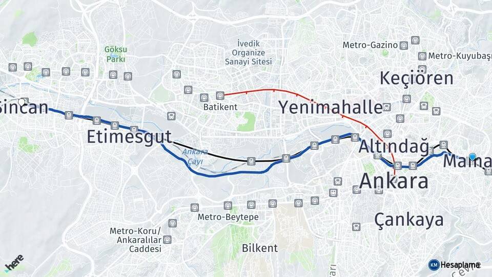 Ankara Mamak Sincan Arası Kaç Km - Yol Haritası