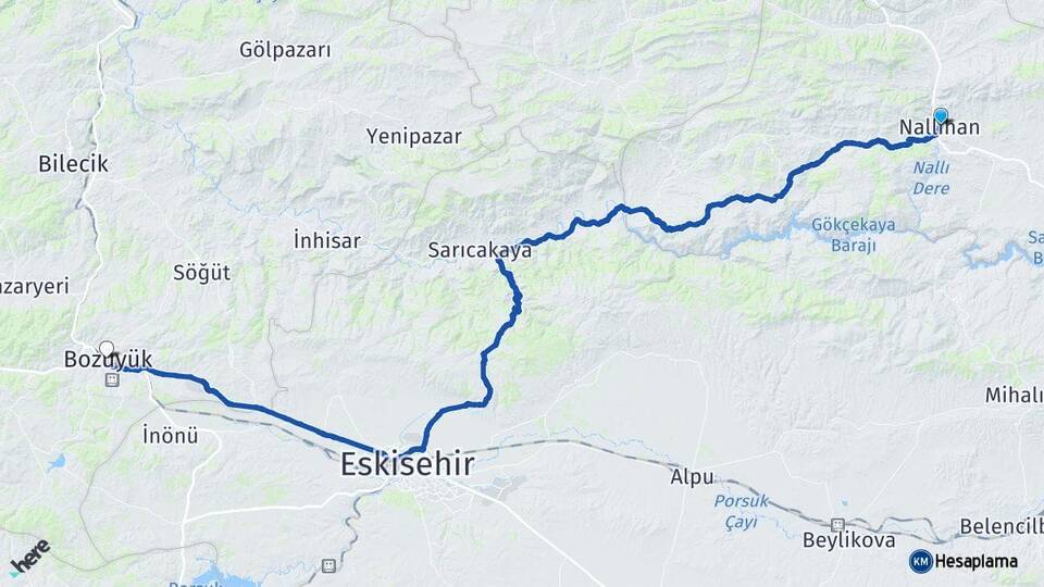 Ankara Nallıhan Bozüyük Bilecik Arası Kaç Km - Yol Haritası