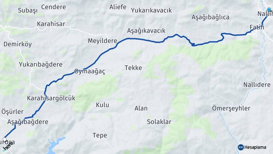 Ankara Nallıhan Kuruca Nallıhan Arası Kaç Km - Yol Haritası