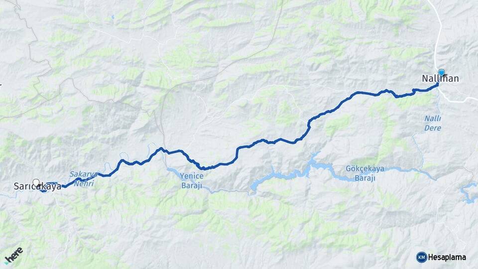 Ankara Nallıhan Sarıcakaya Eskişehir Arası Kaç Km - Yol Haritası