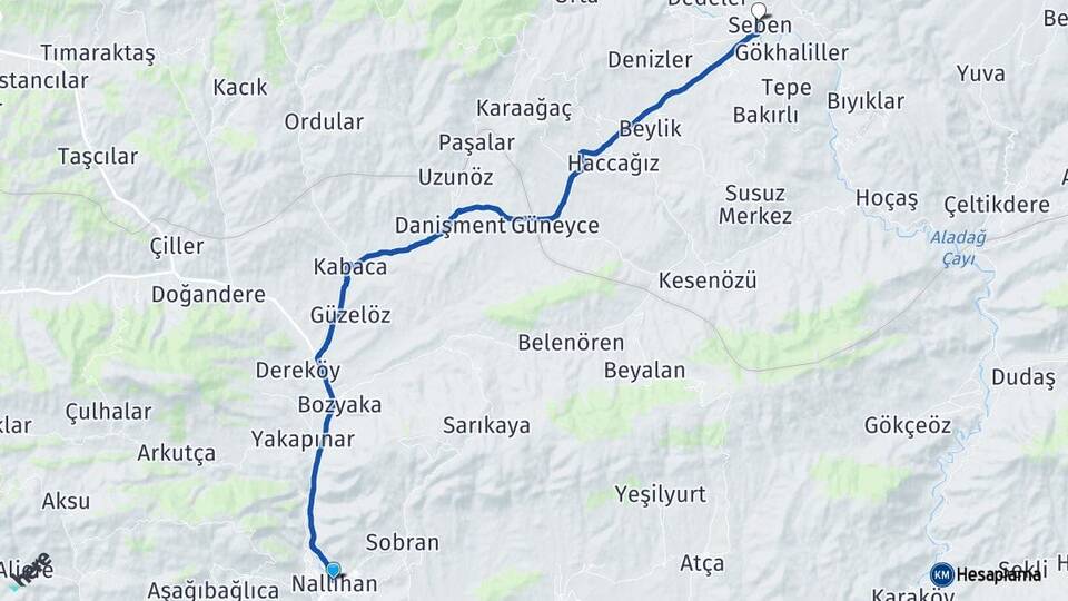 Ankara Nallıhan Seben Bolu Arası Kaç Km - Yol Haritası