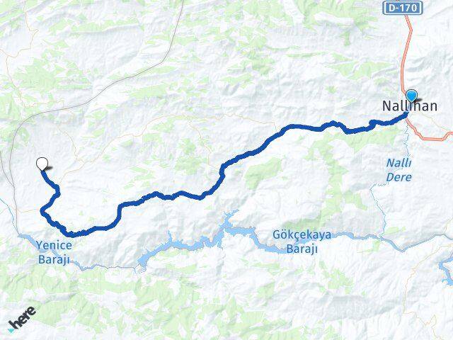 Ankara Nallıhan Tekirler Nallıhan Arası Kaç Km - Yol Haritası