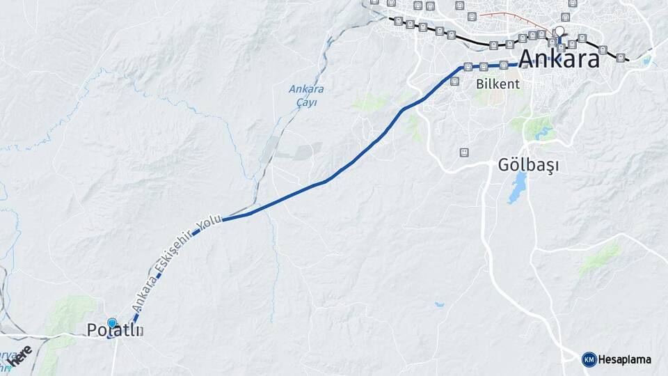 Ankara Polatlı Altındağ Arası Kaç Km - Yol Haritası