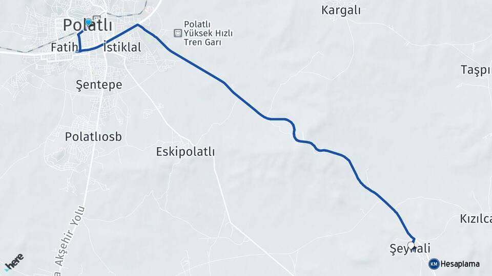 Ankara Polatlı Şeyhali Polatlı Arası Kaç Km - Yol Haritası