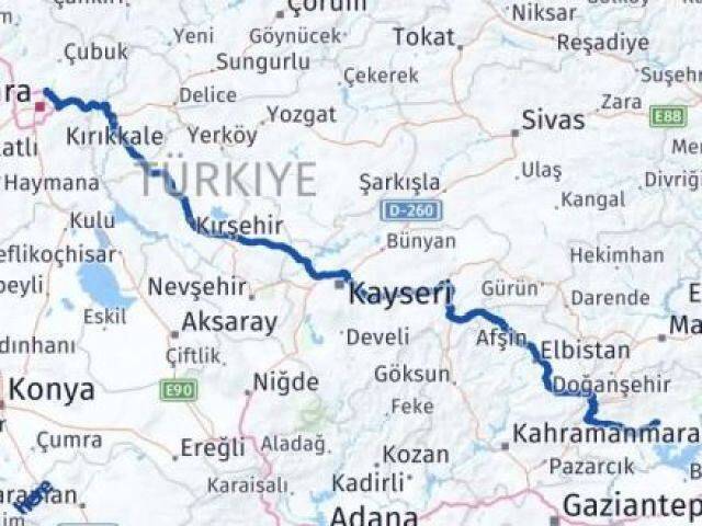 Ankara Pursaklar Adıyaman Arası Kaç Km - Yol Haritası