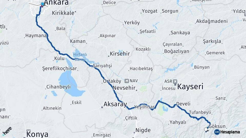 Ankara Saimbeyli Adana Arası Kaç Km - Yol Haritası