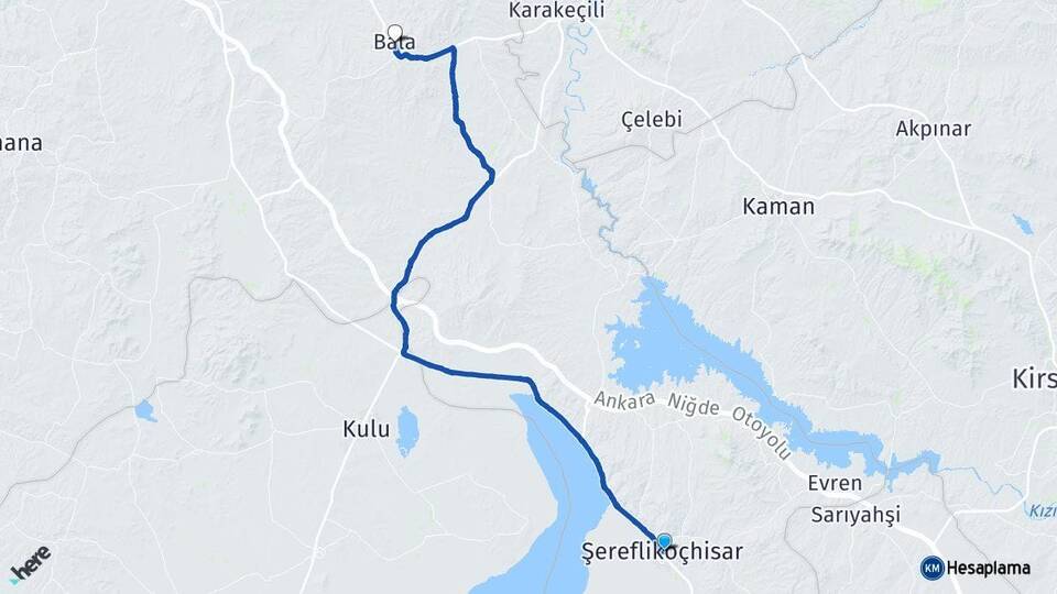 Ankara Şereflikoçhisar Bala Arası Kaç Km - Yol Haritası