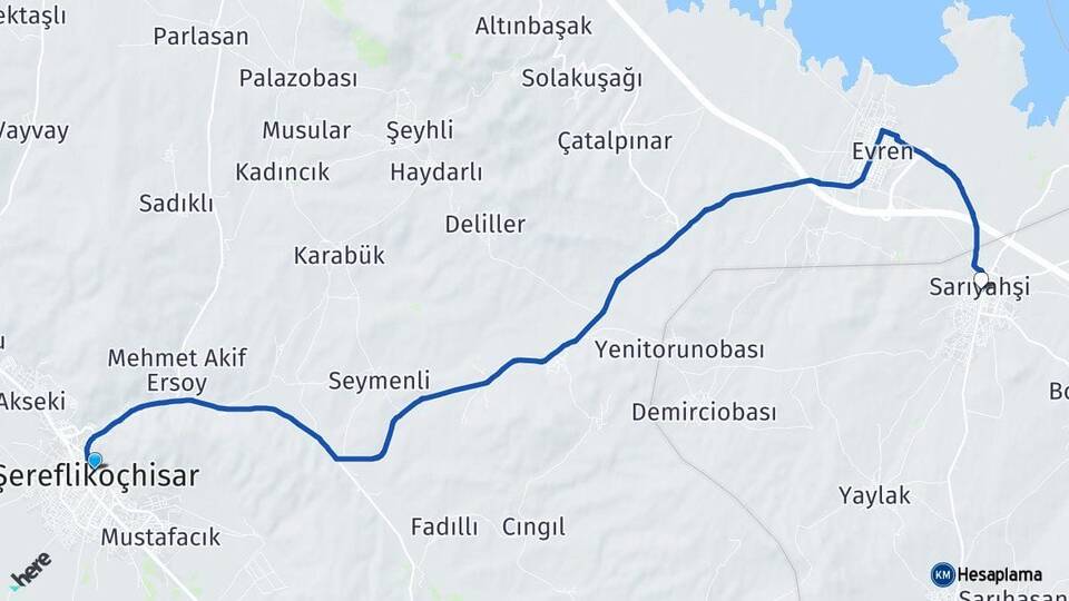 Ankara Şereflikoçhisar Sarıyahşi Aksaray Arası Kaç Km - Yol Haritası